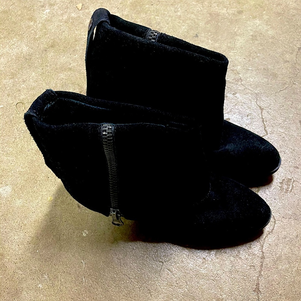 Black suede booties